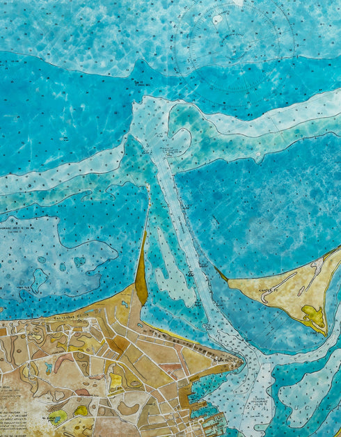 Nantucket Harbor Nautical Chart | Framed Giclee Print on Canvas